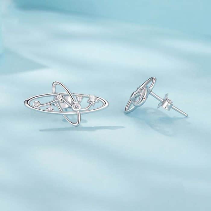 S925 Sterling Silber Geheimnisvolle Galaxy Hohl Ohrringe – Bild 3