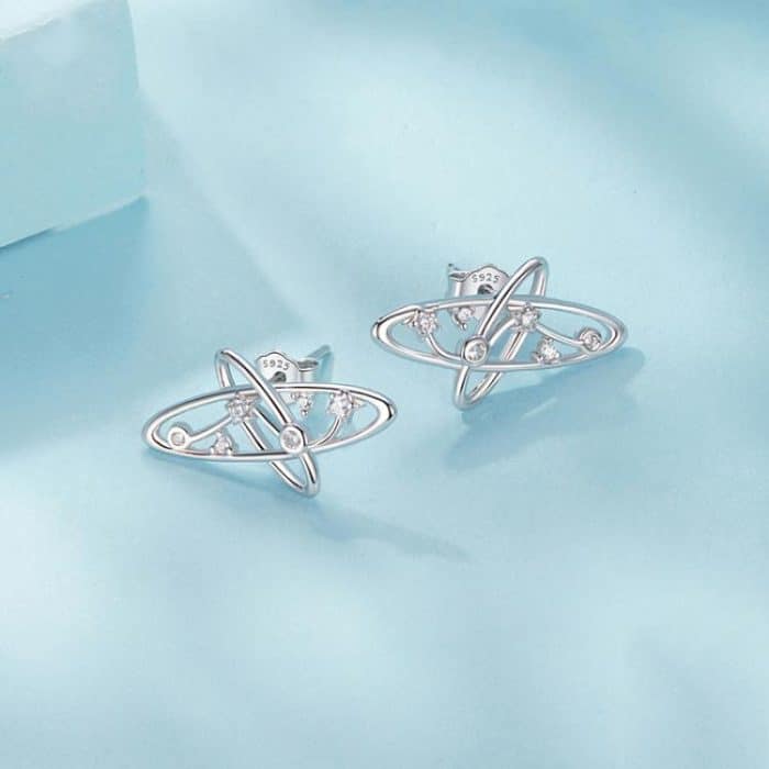 S925 Sterling Silber Geheimnisvolle Galaxy Hohl Ohrringe – Bild 4