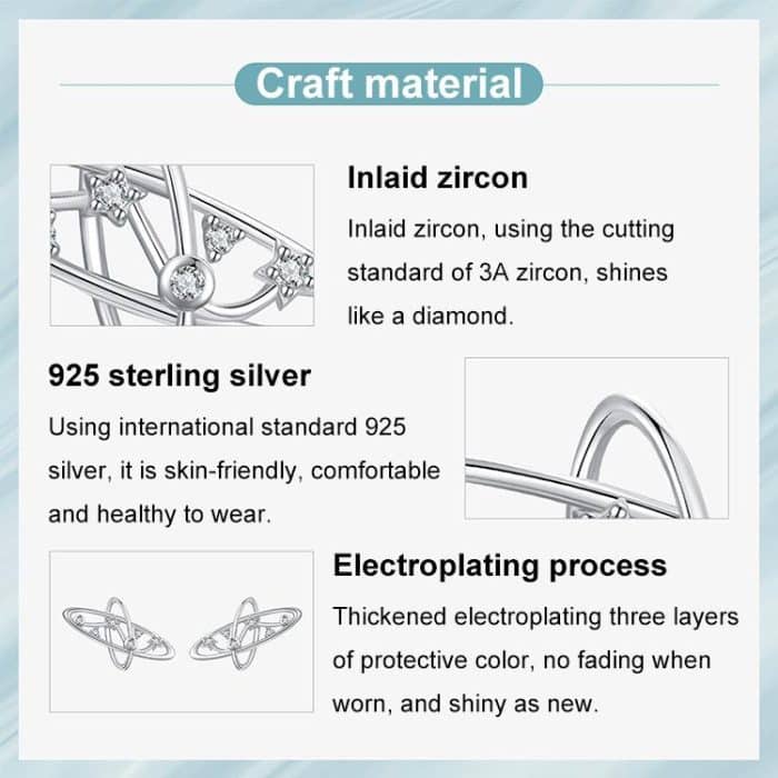 S925 Sterling Silber Geheimnisvolle Galaxy Hohl Ohrringe – Bild 5