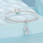 S925 Sterling Silber Platinierte Maiglöckchen Armband Anhänger Perlen – Bild 3