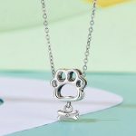 S925 Sterling Silber Oxidiert Niedlichen Hohlen Pfotenabdruck Perlen Tier Armband Zubehör – Bild 6