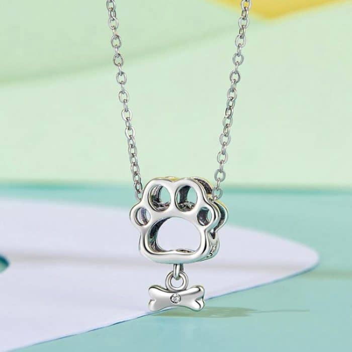 S925 Sterling Silber Oxidiert Niedlichen Hohlen Pfotenabdruck Perlen Tier Armband Zubehör – Bild 6