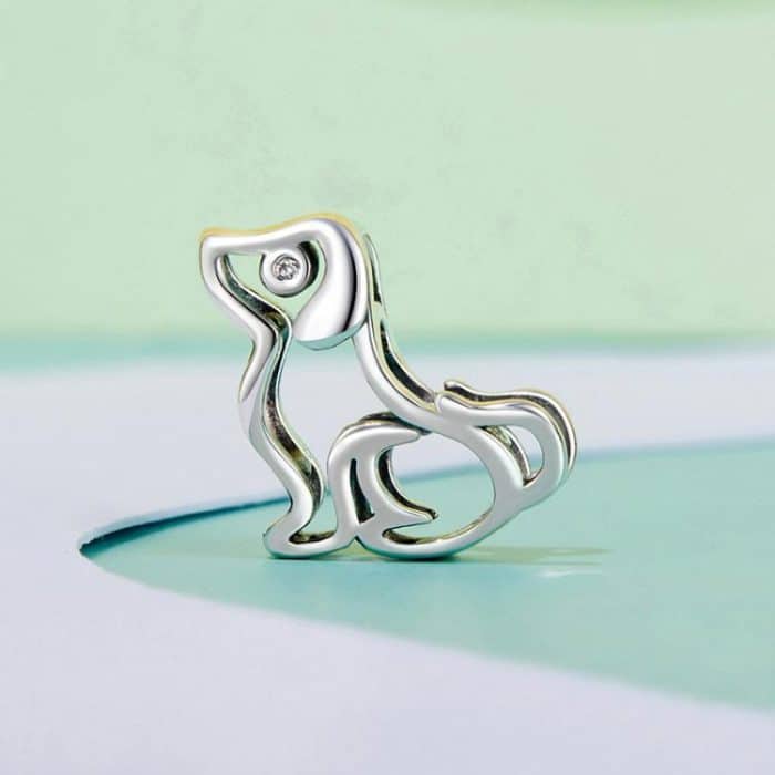 S925 Sterling Silber Niedliche hohle Hundeperlen Tierarmband Zubehör – Bild 2