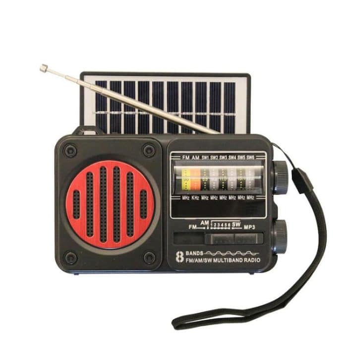 322BTS Solar-Multibandantenne FM-Radio Tragbare Taschenlampe Bluetooth-Lautsprecher – Bild 1