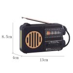 322BTS Solar-Multibandantenne FM-Radio Tragbare Taschenlampe Bluetooth-Lautsprecher – Bild 3