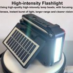 322BTS Solar-Multibandantenne FM-Radio Tragbare Taschenlampe Bluetooth-Lautsprecher – Bild 9