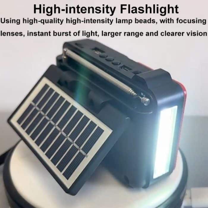 322BTS Solar-Multibandantenne FM-Radio Tragbare Taschenlampe Bluetooth-Lautsprecher – Bild 9