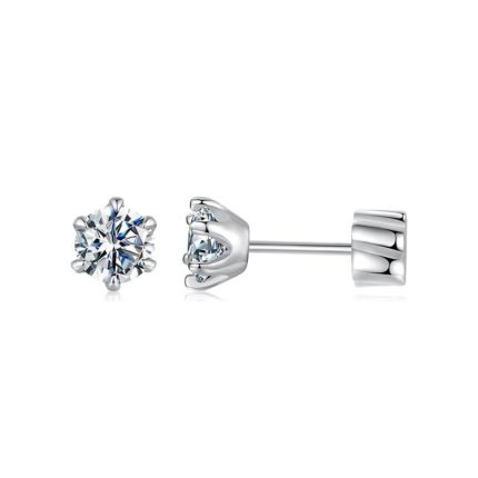 S925 Sterling Silber Platinierte klassische Moissanit Ohrringe