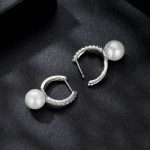 S925 Sterling Silber Glänzende Moissanite Shell Perle Ohrringe – Bild 4