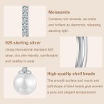S925 Sterling Silber Glänzende Moissanite Shell Perle Ohrringe – Bild 5