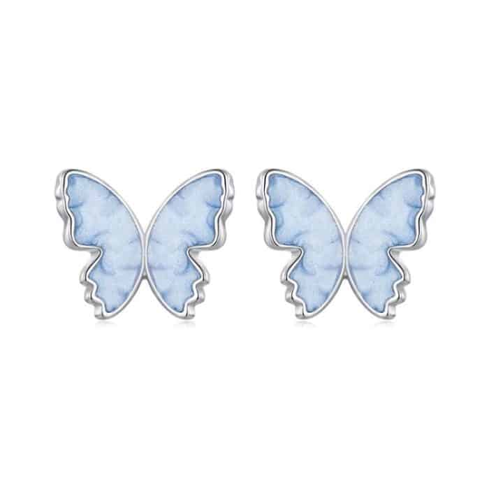 S925 Sterling Silber Schmetterling Ohrringe Frische Tier Ohrringe – Bild 1