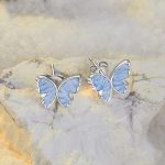 S925 Sterling Silber Schmetterling Ohrringe Frische Tier Ohrringe – Bild 4