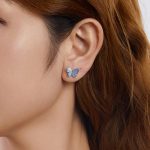 S925 Sterling Silber Schmetterling Ohrringe Frische Tier Ohrringe – Bild 6