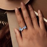 Eleganter offener verstellbarer Ring aus 925er Sterlingsilber mit Schmetterlingsmotiv – Bild 6