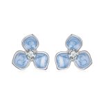 S925 Sterling Silber Platinierte Süße Blumen Ohrringe