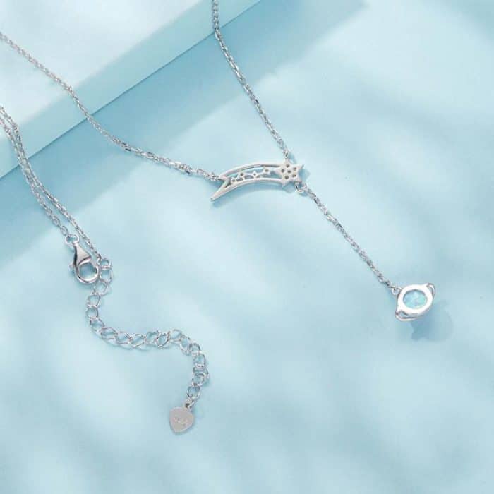 S925 Sterling Silber Nano Opal Kosmische Planet Meteor Halskette – Bild 3