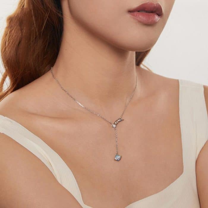 S925 Sterling Silber Nano Opal Kosmische Planet Meteor Halskette – Bild 6