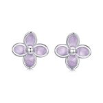 S925 Sterling Silber Platinierte Lila Ohrringe