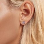 S925 Sterling Silber Platinierte Lila Ohrringe – Bild 6