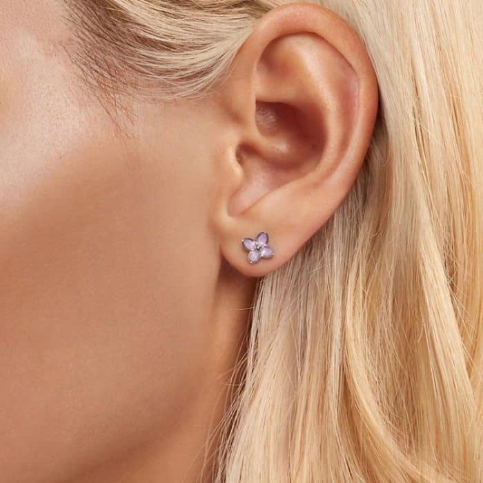 S925 Sterling Silber Platinierte Lila Ohrringe – Bild 6