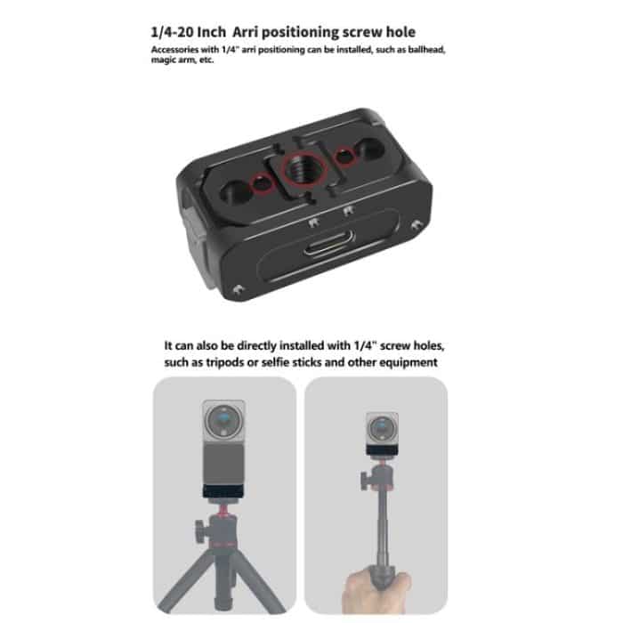Für DJI Osmo Action 2 Kamera Magnetische Ladestation mit 1/4 Zoll & Arri Loch, Only Base, Set A, Set B, Set C, Set D – Bild 7