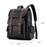 OUMANTU 975 PU-Leder Große Kapazität Reise Laptop Rucksack Casual Schultasche – Bild 3