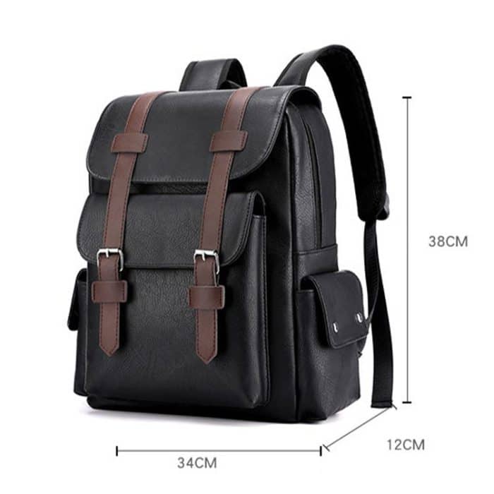 OUMANTU 975 PU-Leder Große Kapazität Reise Laptop Rucksack Casual Schultasche – Bild 3