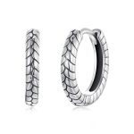 S925 Sterling Silber Oxidierte Schlangenmuster Ohrringe