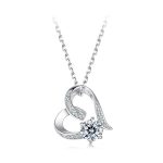 S925 Sterling Silber Ewige Liebe Herzförmige Moissanite Halskette