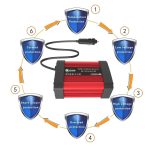 Gurxun Dual USB + Dual Type-C Ladeanschluss Modifizierter Rechteckwellen-Auto-Wechselrichter, DC12V To AC110V Dual US Plug, DC12V to AC220V Universal Plug – Bild 3