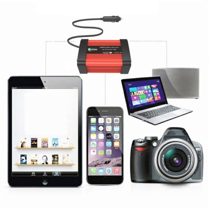 Gurxun Dual USB + Dual Type-C Ladeanschluss Modifizierter Rechteckwellen-Auto-Wechselrichter, DC12V To AC110V Dual US Plug, DC12V to AC220V Universal Plug – Bild 5