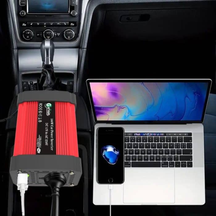 Gurxun Dual USB + Dual Type-C Ladeanschluss Modifizierter Rechteckwellen-Auto-Wechselrichter, DC12V To AC110V Dual US Plug, DC12V to AC220V Universal Plug – Bild 7