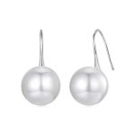 S925 Sterling Silber Elegante Temperament Shell Perle Ohr Haken Ohrring Schmuck