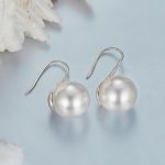 S925 Sterling Silber Elegante Temperament Shell Perle Ohr Haken Ohrring Schmuck – Bild 3