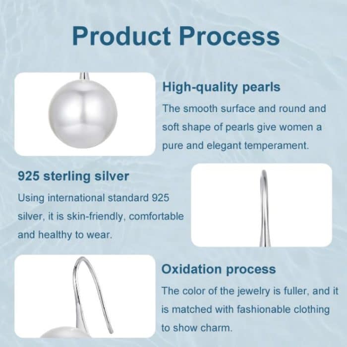 S925 Sterling Silber Elegante Temperament Shell Perle Ohr Haken Ohrring Schmuck – Bild 5