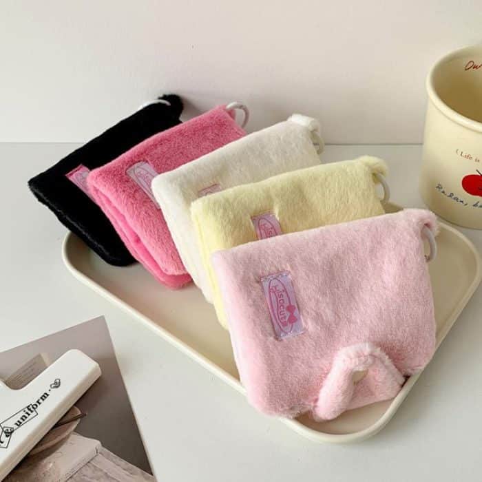 Hisocute Student Plüsch Anhänger Münzbörse Snap Card Case Schlüsselanhänger Kopfhörer Tasche – Bild 4