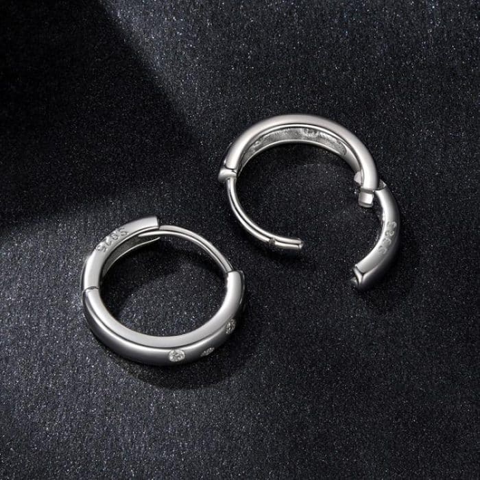 S925 Sterling Silber Platinierte Moissanit Ohrringe – Bild 4