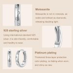 S925 Sterling Silber Platinierte Moissanit Ohrringe – Bild 5