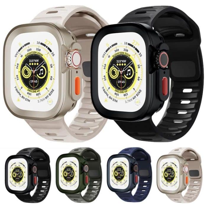 Sport Loop Silikon-Uhrenarmband + TPU-Schutzhülle im Set, For Apple Watch S10 42mm, For Apple Watch S10 46mm, For Apple Watch Ultra 49mm, For Apple Watch 44/45mm, For Apple Watch 40/41mm – Bild 11