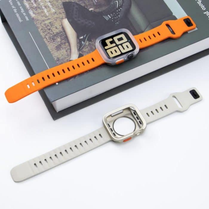 Sport Loop Silikon-Uhrenarmband + TPU-Schutzhülle im Set, For Apple Watch S10 42mm, For Apple Watch S10 46mm, For Apple Watch Ultra 49mm, For Apple Watch 44/45mm, For Apple Watch 40/41mm – Bild 4