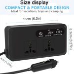 Gurxun Dual Digital Display Auto Wechselrichter mit 2 USB + 2 Typ-C Ports, Universal Plug 220V, Universal Plug 110V, Brazil Plug 220V, Brazil Plug 110V, US Plug 110V – Bild 10