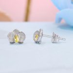 S925 Sterling Silber Platinierte Vivid Butterfly Orchid Ohrringe – Bild 3