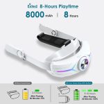 Für Meta Quest 2 VR RGB-Kopfband, verstellbares Kopfband, eingebauter 8000-mAh-Akku, For Meta Quest 2 (Gaming White), For Meta Quest 2 (Gaming Black), For Meta Quest 2 (White) – Bild 5