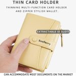 Baellerry N3256 Damen-Kurzbrieftasche, einfaches, zweifach faltbares Münzfach mit Reißverschluss, weiche Lederschnalle, Geldklammer – Bild 5