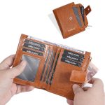 Baellerry N5122 Damen-Kurzgeldbörse, geöltes gewachstes Leder, Reißverschluss, Münzbörse – Bild 5