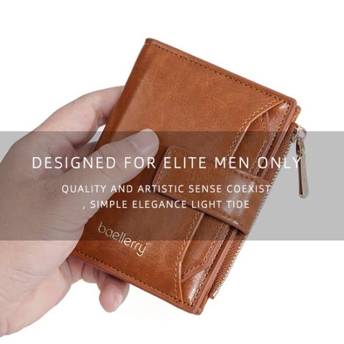 Baellerry N5122 Damen-Kurzgeldbörse, geöltes gewachstes Leder, Reißverschluss, Münzbörse – Bild 6