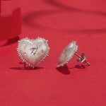 S925 Sterling Silber Platinierte Herz Zirkon Ohrringe – Bild 3