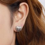 S925 Sterling Silber Platinierte Herz Zirkon Ohrringe – Bild 5