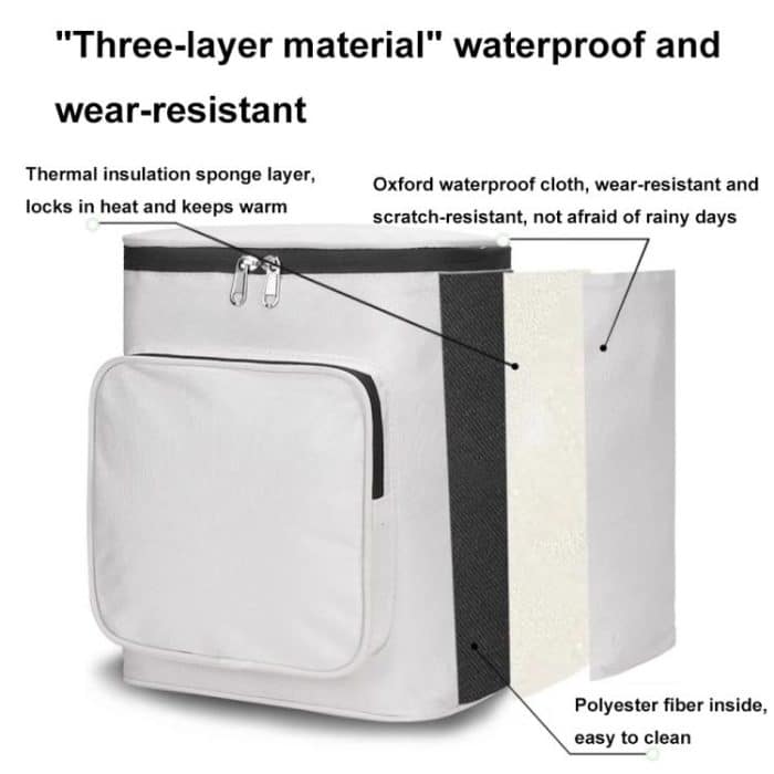 Wasserdichte Regenmantel-Aufbewahrungstasche für den Helm vorne für Elektrofahrzeuge, White, Black, White with Film, Black with Film – Bild 3