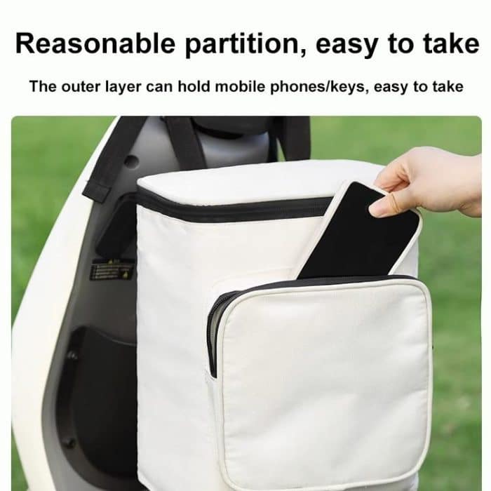 Wasserdichte Regenmantel-Aufbewahrungstasche für den Helm vorne für Elektrofahrzeuge, White, Black, White with Film, Black with Film – Bild 5